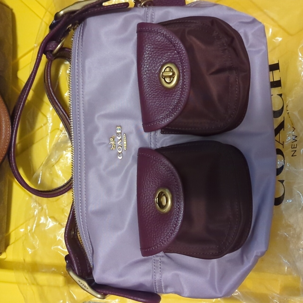 Coach Shoulder Bag in Lilac Metallic Colorblock